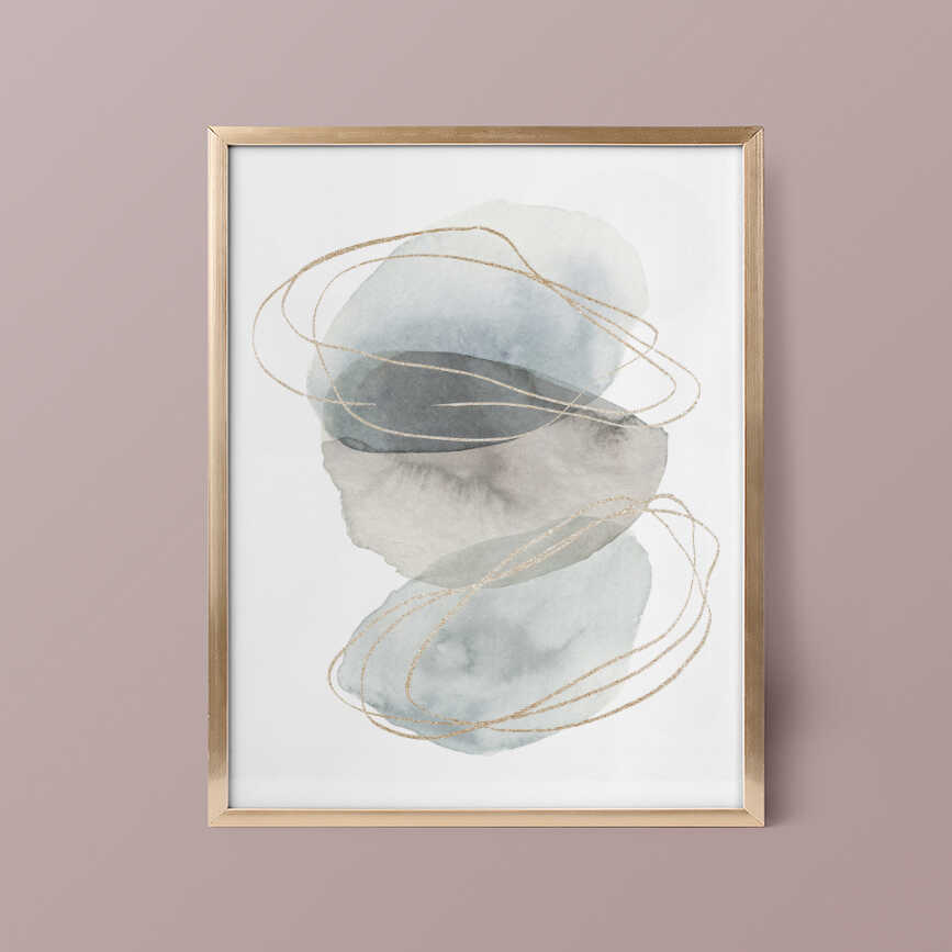Abstract Golden Stones Poster