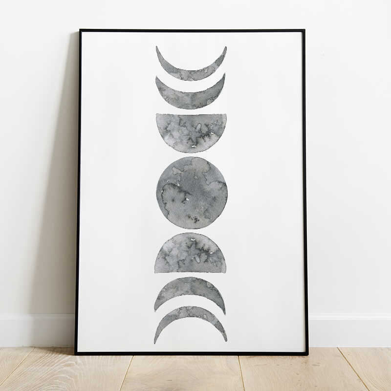 Abstract Moon Phases Poster