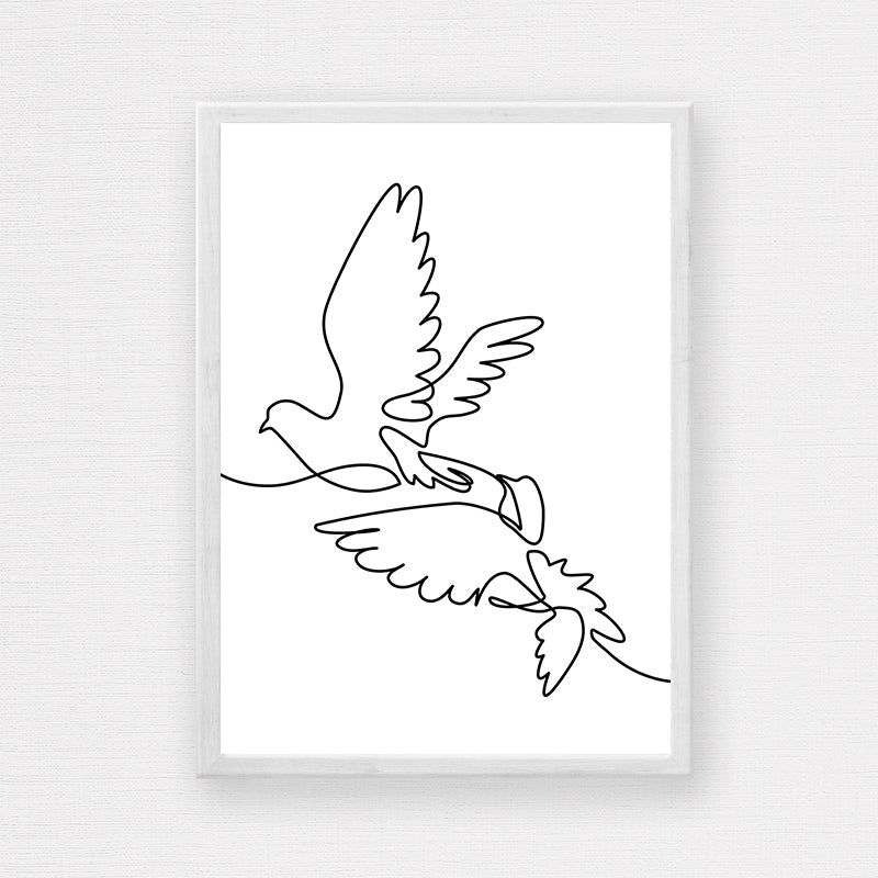 Birds Line Drawing