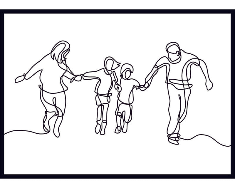 Family Line Drawing Poster