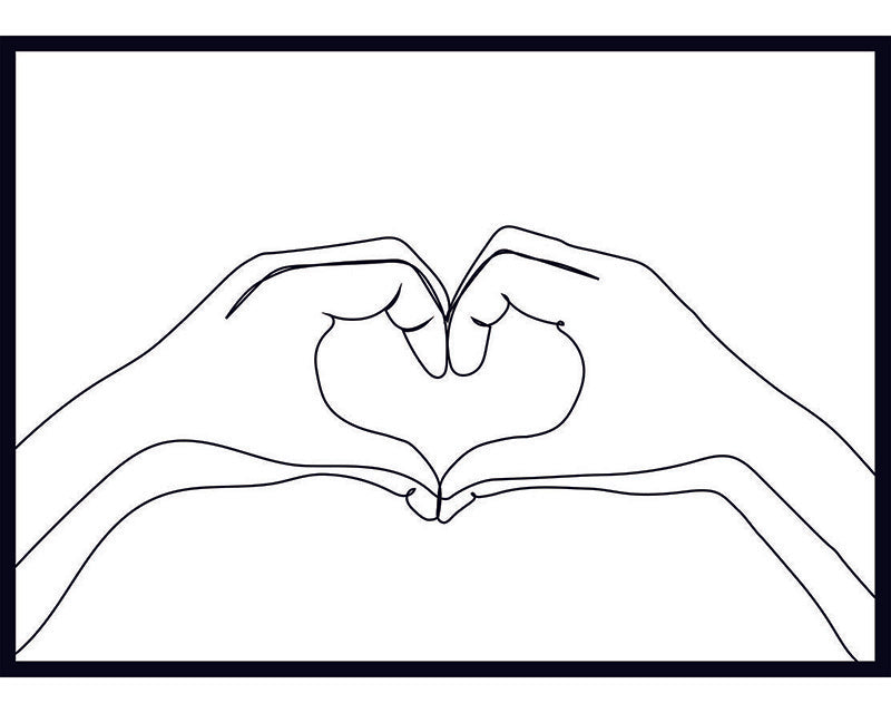 Heart Sign Line Drawing Poster
