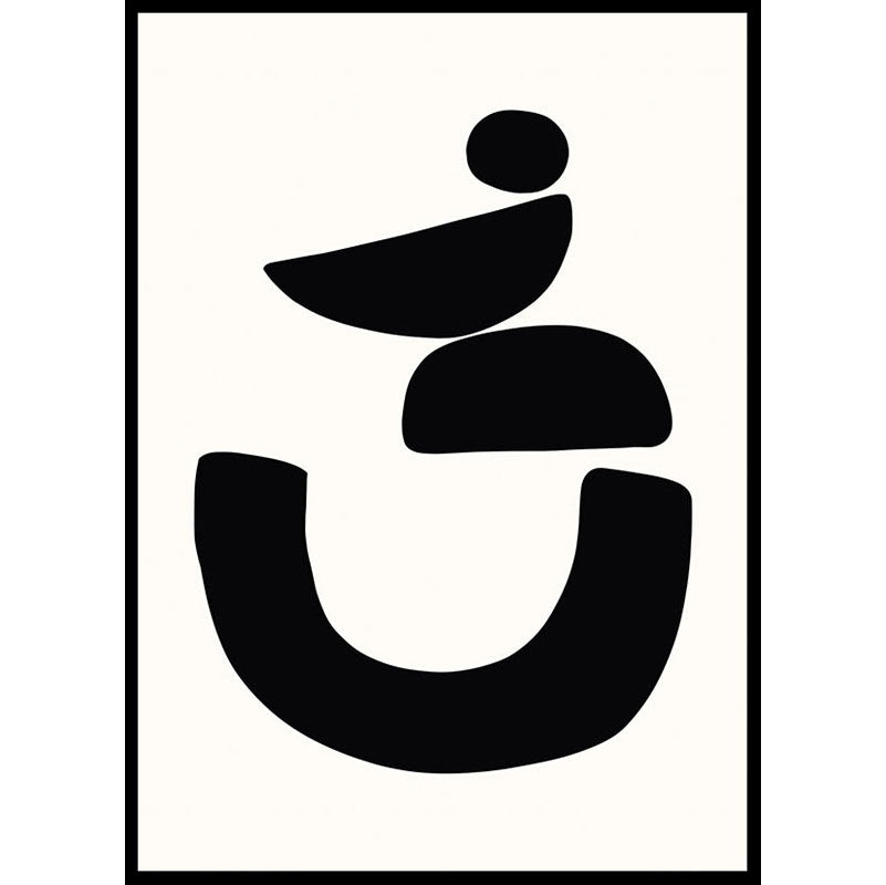 Monochrome Abstract Shapes Poster Number 1
