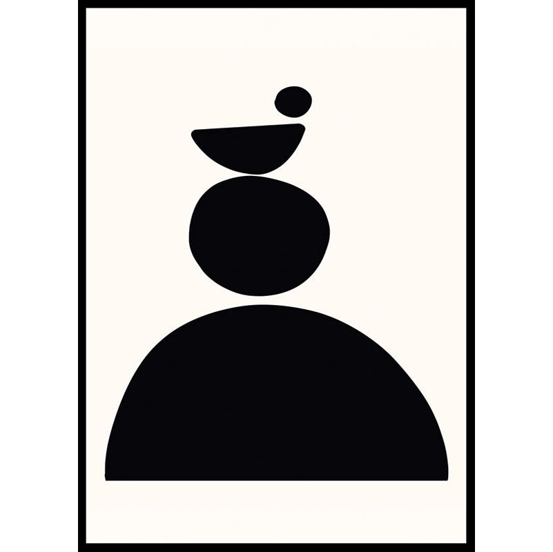 Monochrome Abstract Shapes Poster Number 2