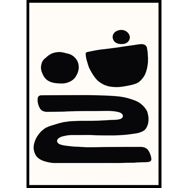 Monochrome Abstract Shapes Poster Number 3