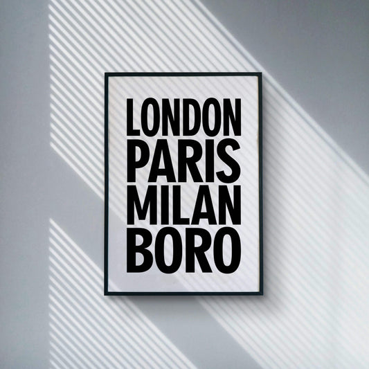 London Paris Milan Boro Poster