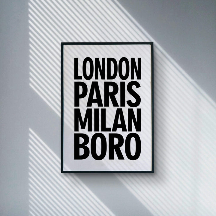 London Paris Milan Boro Poster