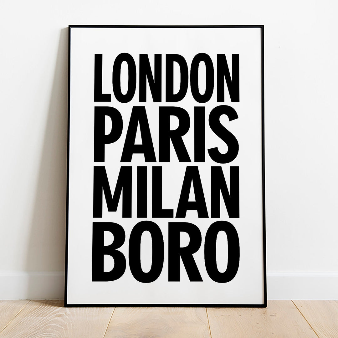 London Paris Milan Boro Poster