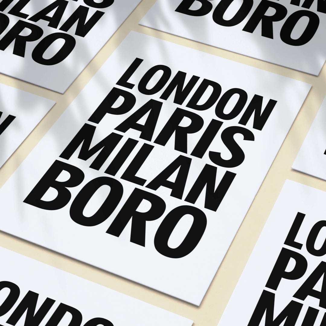 London Paris Milan Boro Poster