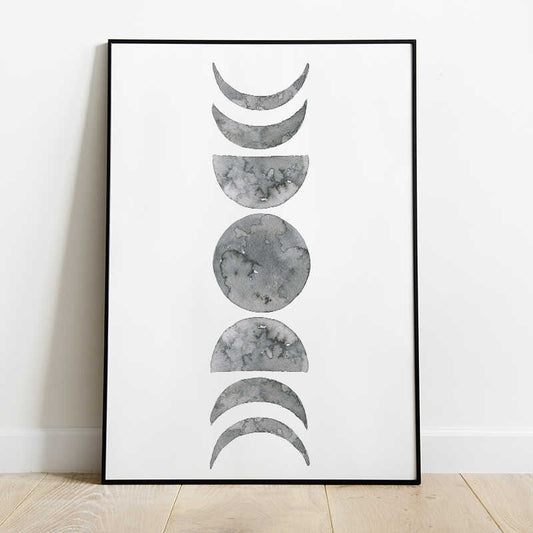 Abstract Moon Phases Poster