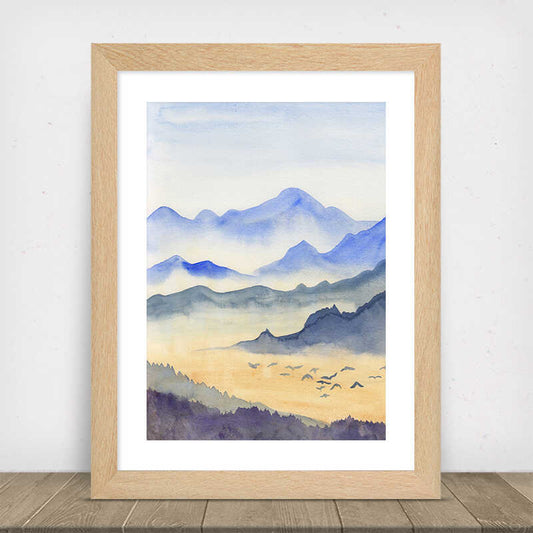 Abstract Watercolour Mountains Poster