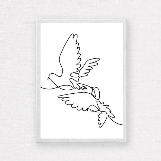 Birds Line Drawing