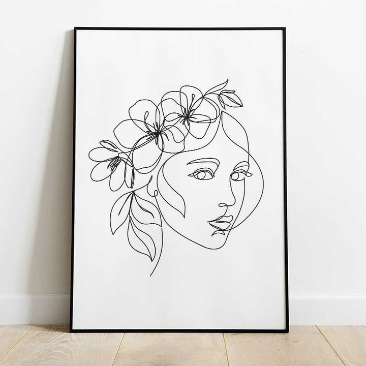 Floral Crown Line Drawing