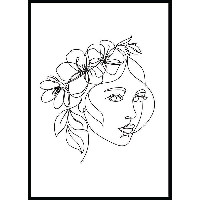 Floral Crown Line Drawing