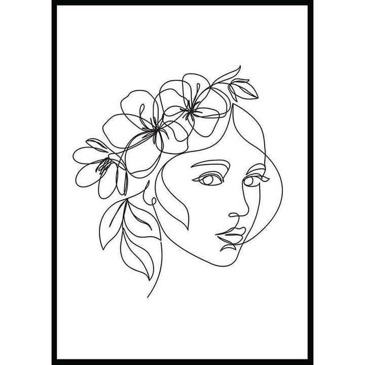 Floral Crown Line Drawing