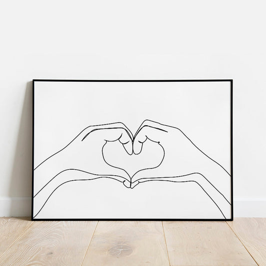 Heart Sign Line Drawing Poster