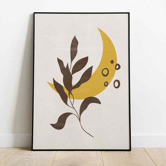 Floral Moon Poster