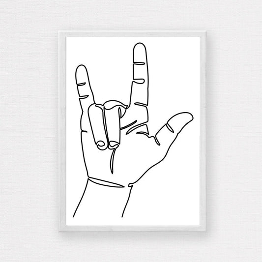 Rock On! Line Drawing