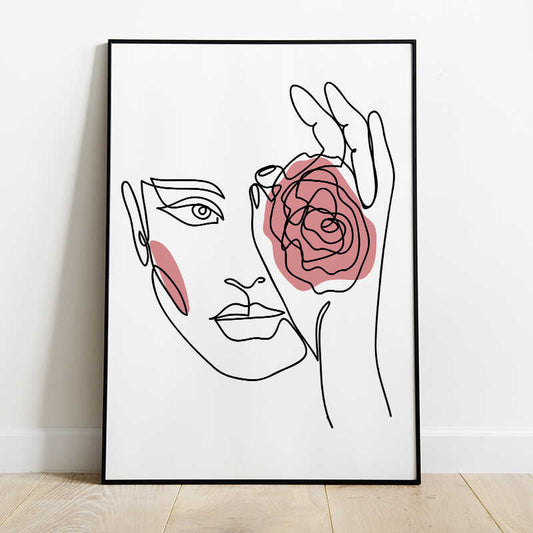 Rose Lady Line Drawing